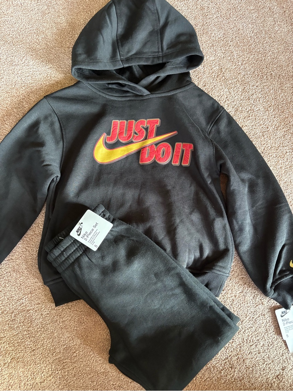 Nike Kids Boys set lot logo bundle hoodie sweatshirt sweatpants size 5 NWT